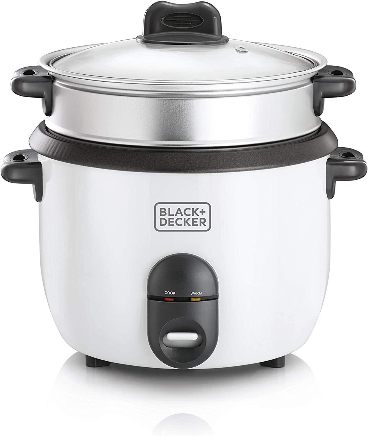 M's HOME & MORE - ▪️BLACK + DECKER RICE COOKER ▪️1.8 L ▪️Non-stick  removable bowl, glass lid, water level indicator with cook and warm  functions ▪️Easy to clean inner pot