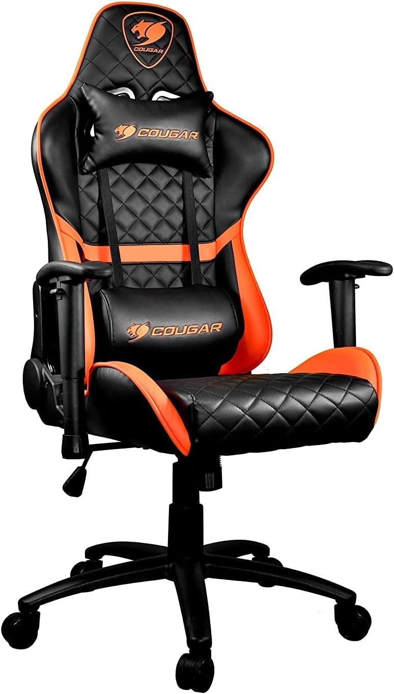 Cougar Gaming Chair Armor One Steel Frame Breathable Pvc Leather 180 Recliner System 120Kg Weight Capacity 2D Adjustable Arm Rest Steel 5 Star