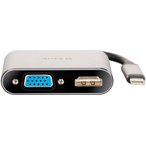 Buy D Link USB C to HDMI and VGA Adapter Cable DL DUBV210 Grey Online in UAE Emax