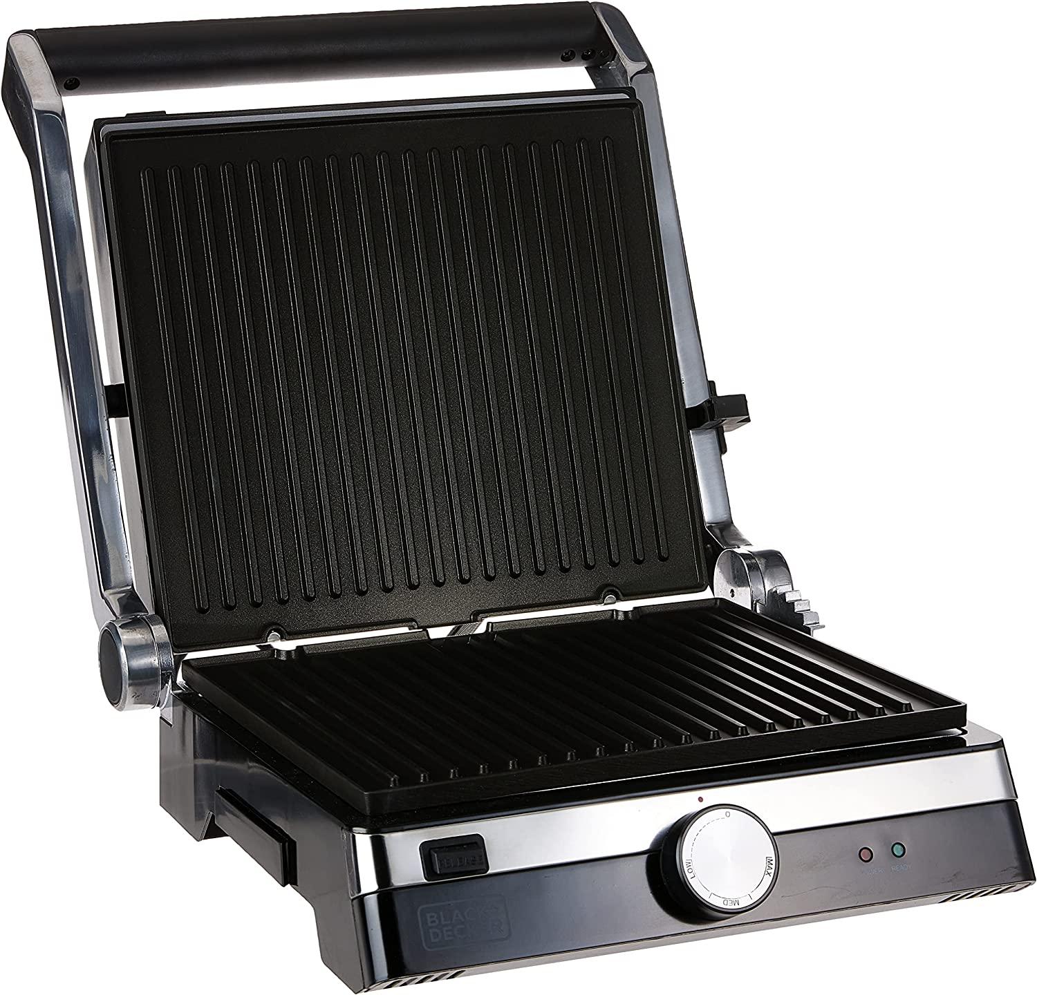 Black+Decker 2000W Family Health Grill, Black/Silver, Cg2000-B5