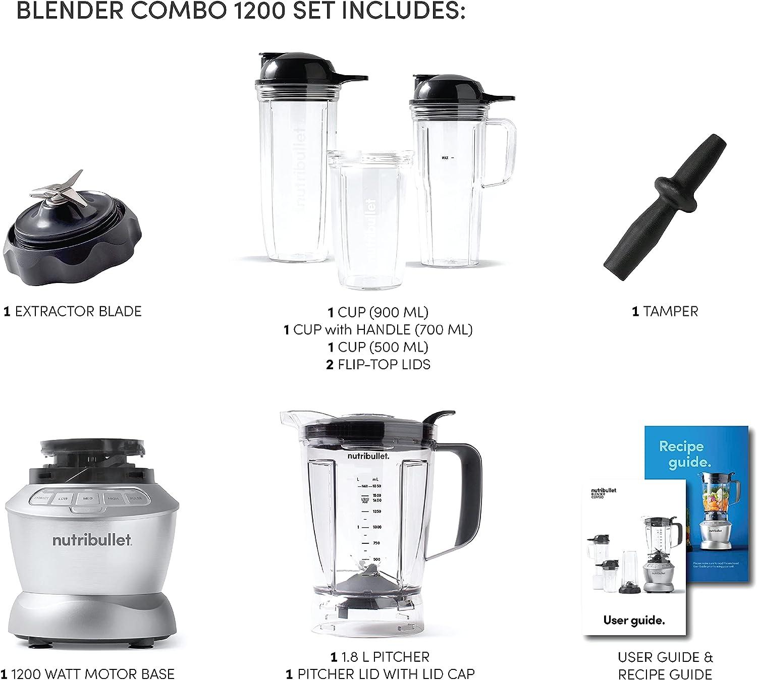 Nutribullet Full Size Blender Combo 1200 Watts, Piece Set