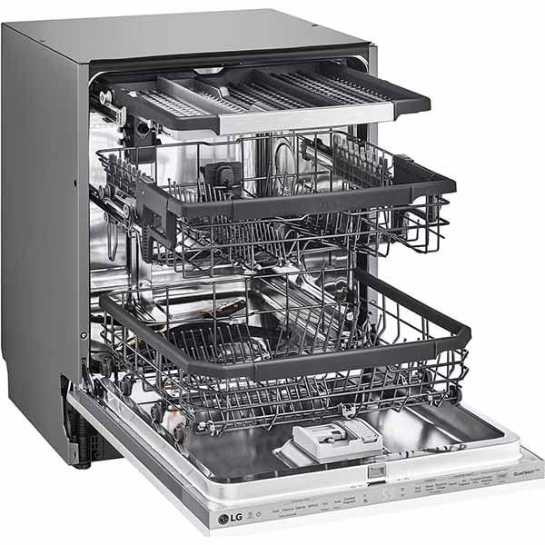 LG QuadWash Built in Steam Dishwasher 14 Place Settings EasyRack Plus Inverter Direct Drive ThinQ DBC425TS