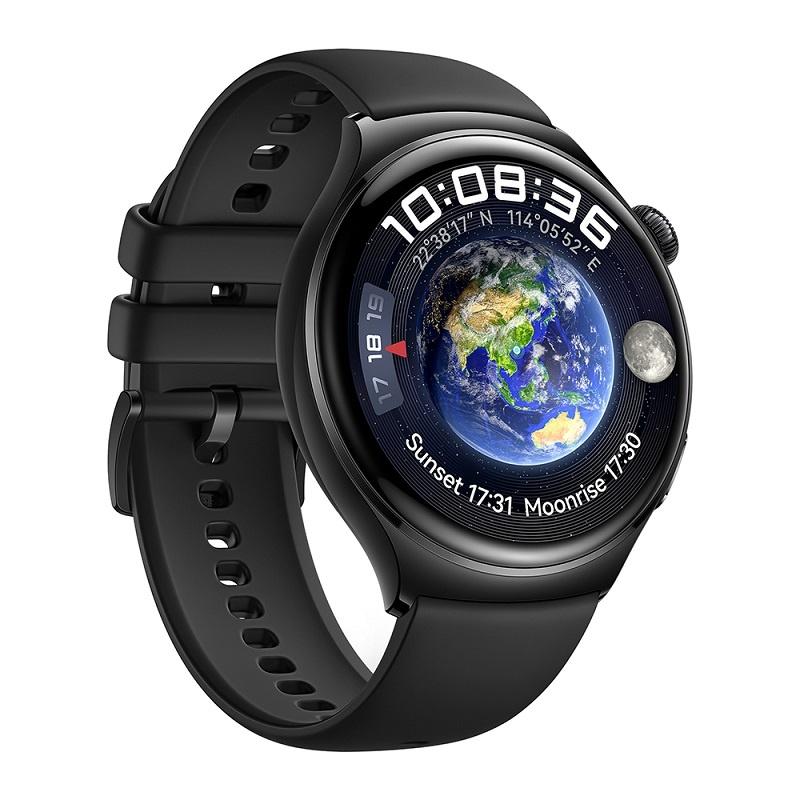 HUAWEI WATCH 4 LTE Black Stainless Steel Case Fluoroelastomer Strap