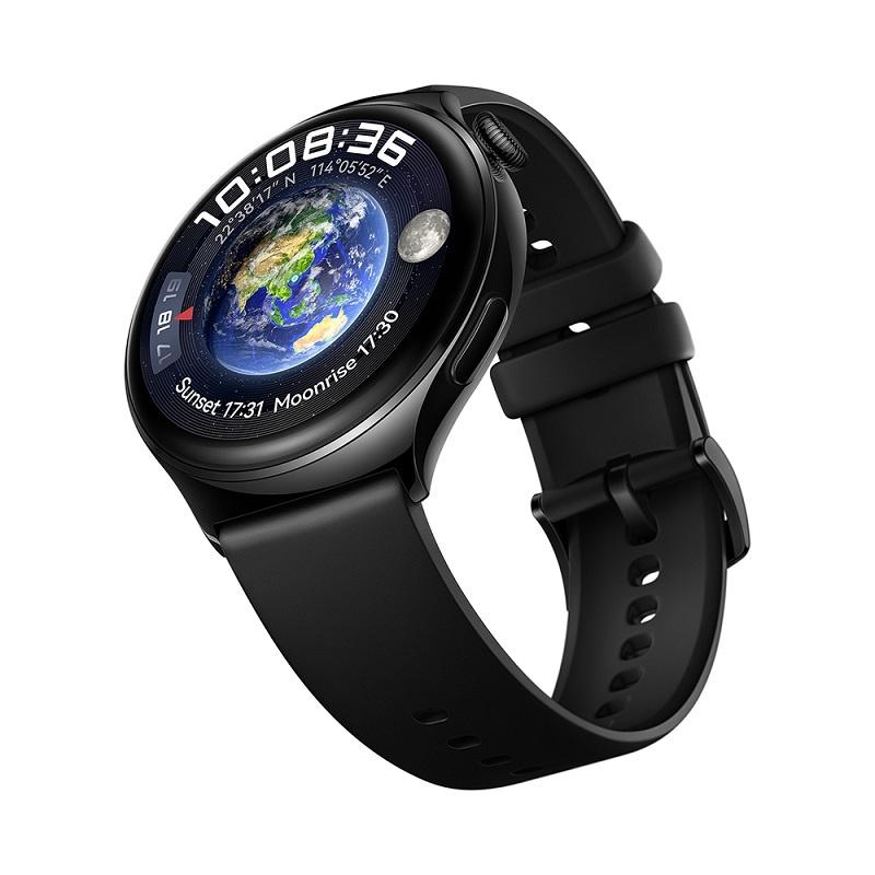 HUAWEI WATCH 4 LTE Black Stainless Steel Case Fluoroelastomer Strap