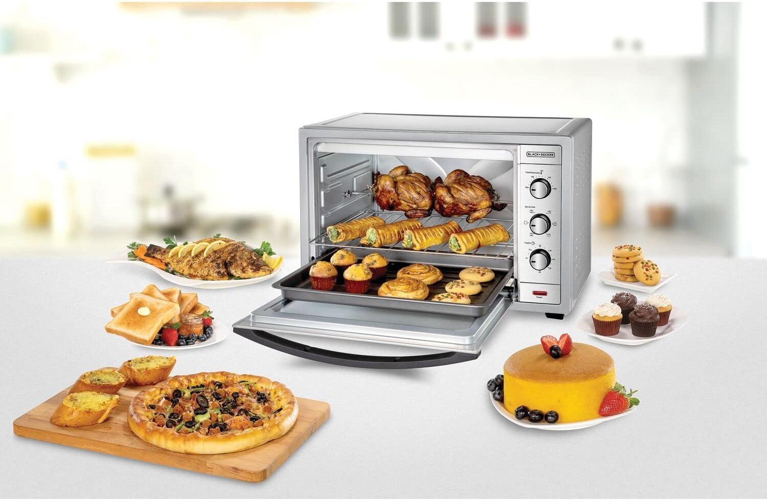 BLACK DECKER 62L 2000W Double Glass Door Toaster Oven with