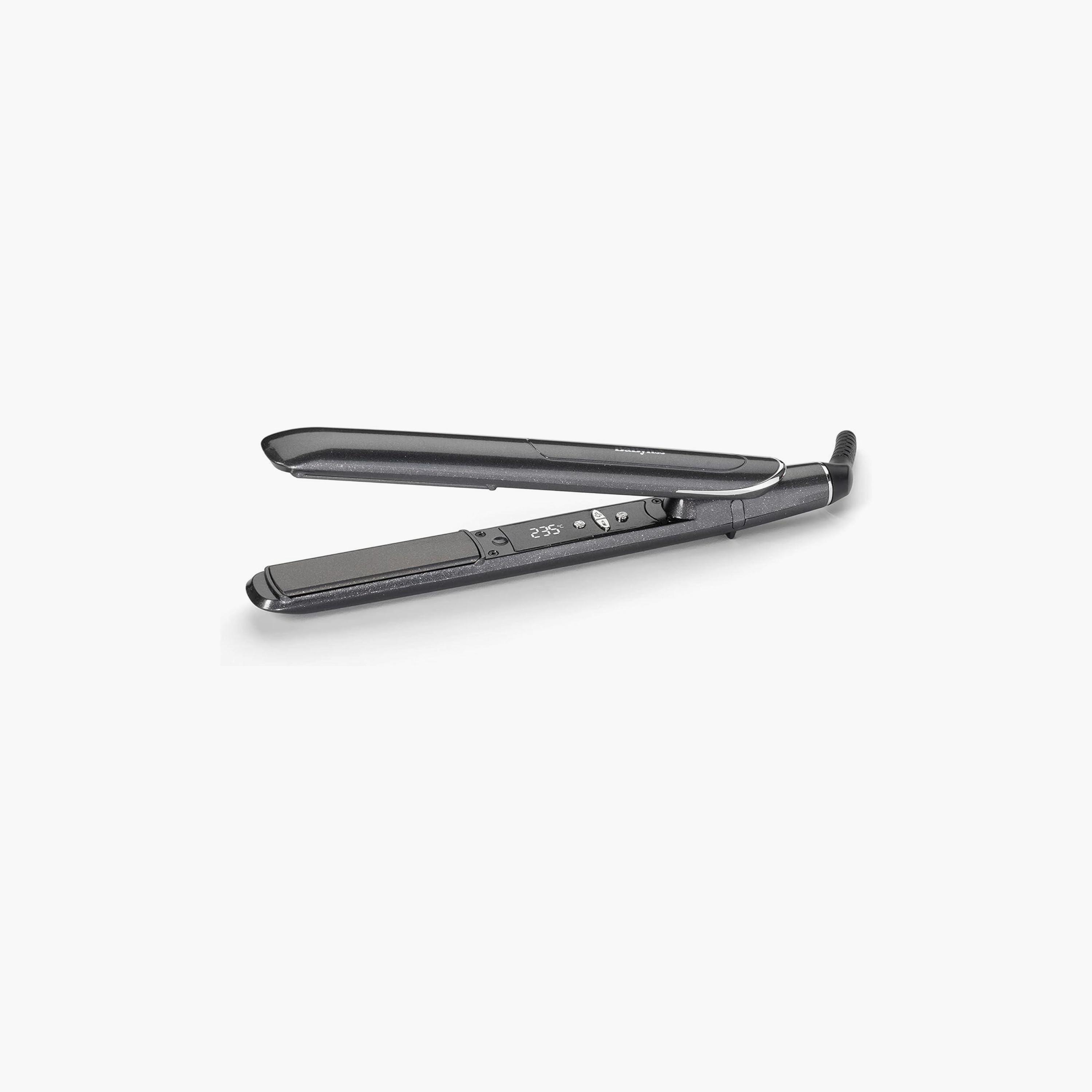 BaByliss Platinum Diamond Infused Hair Straightener Smooth Rapid Styling With 24mm Elongated Ceramic Plates 10 Heat Settings Up to 235 C Ionic Frizz Control Auto Shut Off ST259SDE Grey